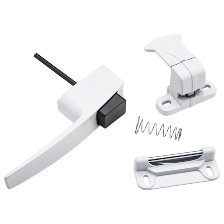 National Hardware National Hardware White Zinc Push Button Keyed Latch 1 pk N213-165